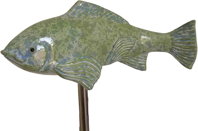 Koi Fish Decor Garden: 3 Pcs Resin Koi Fish Sculpture, Garden Fishes Statue with Stake, for Outdoors, Patio, Yard, Lawn, Pond and Home Decoration (Green)
