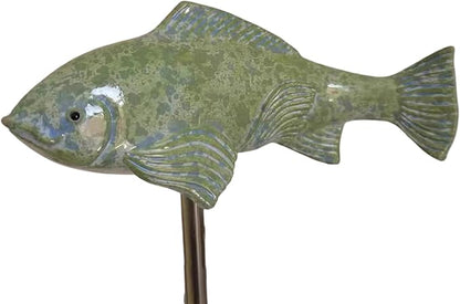 Koi Fish Decor Garden: 3 Pcs Resin Koi Fish Sculpture, Garden Fishes Statue with Stake, for Outdoors, Patio, Yard, Lawn, Pond and Home Decoration (Green)