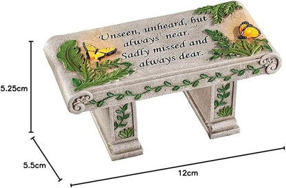 Collections Etc Solar Powered LED Outdoor Garden Memorial Bench with Heartwarming Inscription - Perfect Faux Stone Plaque Statue to Remember Loved Ones 12" L x 5 1/2" W x 5 1/4" H