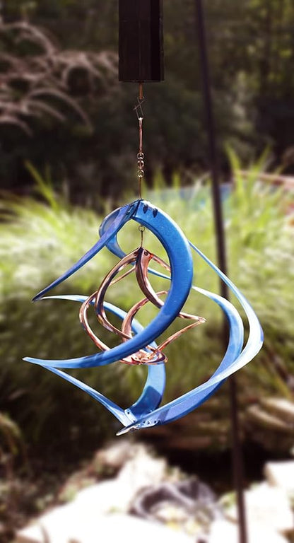 Red Carpet Studios The Original Cosmix Deluxe Helix Wind Spinner, Medium 14-Inch, Double Blue & Copper