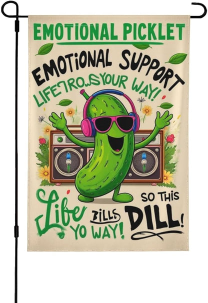 Emotional Picklet Support Dill Life Garden Flag Double Sided Flags For Room Outside Yard Flag Outdoor Banner Wall Art Hanging 28"X40"