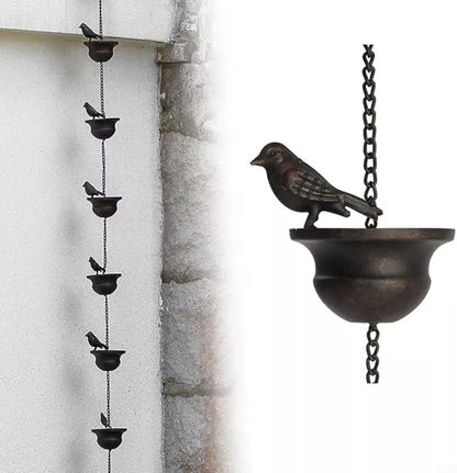 Decorative Metal Bird Rain Chain for Balconies and Porches Transform Your For Outdoor Area into a Relaxing Retreat