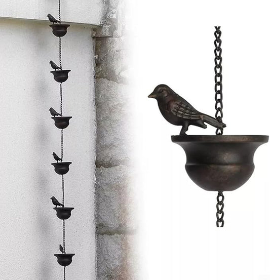 Decorative Metal Bird Rain Chain for Balconies and Porches Transform Your For Outdoor Area into a Relaxing Retreat