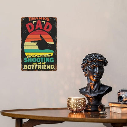 Patio Wall Decor Thanks Dad For Not Ever Really Shoog Any Of My Fatherss 2023s Vintage Signs Coffee Bar Retro Tin Metal Sign For Home,Office,Yard,Cafe Inspirational Life Quotes Wall Decor 8X12inch