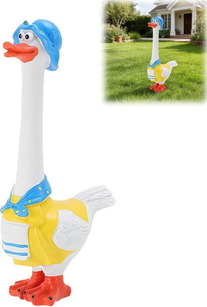 Long Neck Goose Garden Statue,Funny Resin Porch Goose with Humorous Design for Lawn Garden Decor Farmhouse Patio Yard Art,Birthdays Thanksgiving, 7.9 in(B)