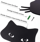 Qmetalart Black Cat Decorations Metal Garden Yard Art Decor Farmhouse Home Decor Outdoor Ornaments Décor Courtyard Lawn Gift Ideal for Cat Lovers Animal Silhouette Set of 2