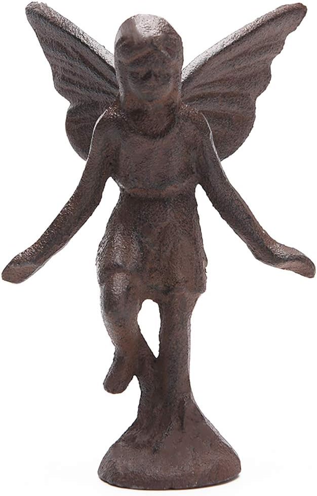 BRASSTAR Cast Iron Fairy Statue Collection Garden Home Office Desk Fairy Tale Decor Elf Angel Figurine PTWQ010