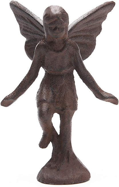 BRASSTAR Cast Iron Fairy Statue Collection Garden Home Office Desk Fairy Tale Decor Elf Angel Figurine PTWQ010