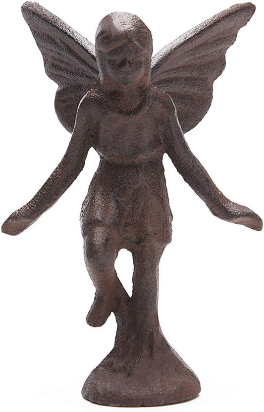 BRASSTAR Cast Iron Fairy Statue Collection Garden Home Office Desk Fairy Tale Decor Elf Angel Figurine PTWQ010