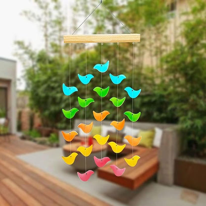 Topadorn Wind Chimes for Outside, Unique Solar Light Wind Chime, Glass Hanging Wind Chime with Solar Light for Home, Garden, Patio and Yard Decor