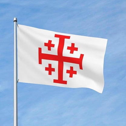 Jerusalem Cross Flag – 3x5 Ft Crusader Flag Knights Templar Banner with Brass Grommets – Vivid Color Double Stitched Durable Polyester Bandera de Decor Indoor Outdoor