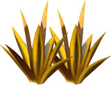 NIDONE Garden Tequila Decor, 2PCS DIY Metal Tequila Rustic Sculpture Metal Agave Yard Art for Outdoor Lawn Ornaments (Yellow)