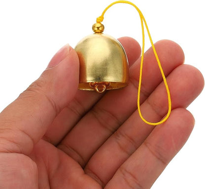 PATIKIL 3 Pcs Wind Chime, Hanging Bells Temple Bells Retro Outdoor Hanging Metal Chinese Wind Chime Round for Outside Garden Camping, Gold Yellow