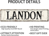 Madcolitote Rustic Landon Wood Signs Landon Street Signs Customized Retro Wood Plaque Farmhouse Wall Art Farmhouse Wall Decor for Home Bars Clubs Cafes Man Cave Party 6x24in