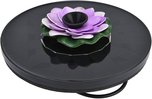 Milltrip Flower Solar Fountain, Floating Solar Powered Water Feature for Bird Bath, Garden Pond & Outdoor Decor (Purple)