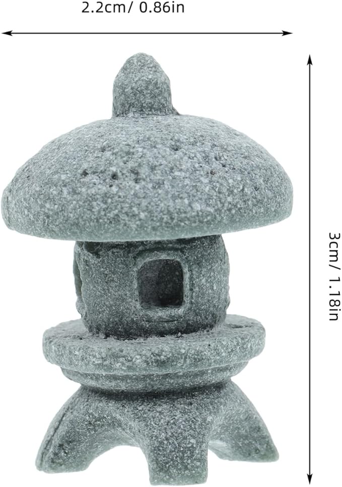 Cabilock Miniature Pagoda Statues 4Pcs Japanese Garden Statue Decor, Stone Lantern Asian Decor Bonsai Micro Landscape Kit Zen Garden Accessories