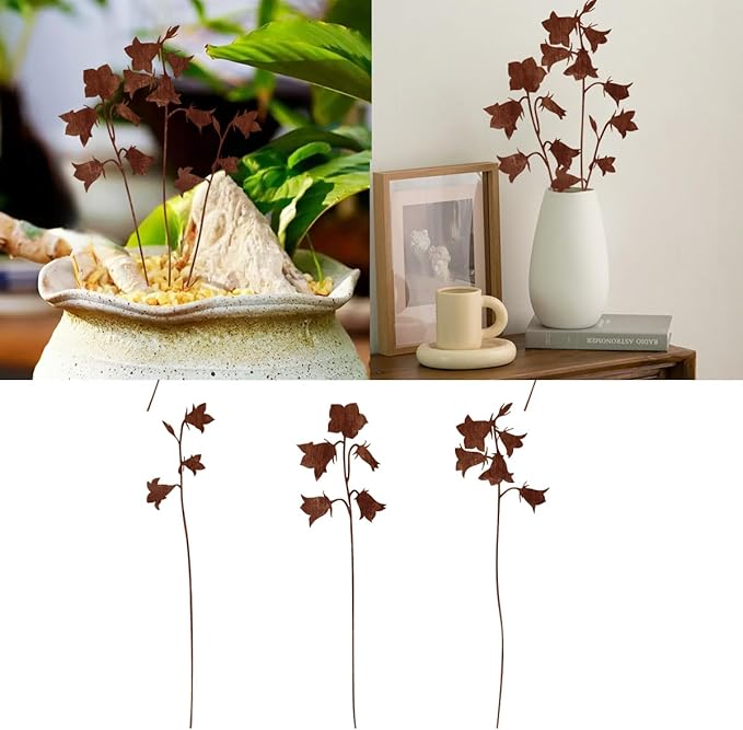 Decorative Garden Stakes, Welcome Yard Sign, Metal Arrangement Ornaments for Courtyard Lawn, Rusty Outdoor Decortions for Easter Housewarming (F)