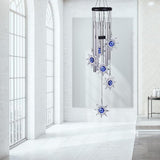 Blue Evil Eye Sun Wind Chimes Outdoor Decor, Mobile Sun Evil Eye Windcatcher, Evil Eye Sun Wind Bells, Sun Blue Evil Eye Amulet Wind Chimes for Home, Gift for Mom, Balcony, Patio, Garden Decoration