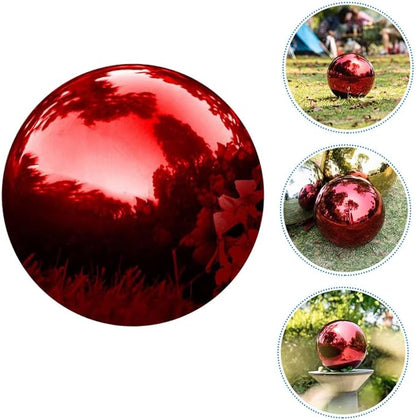Outanaya Stainless Steel Garden Gazing Ball Polished Reflective Metal Sphere for Outdoor Decor 5.91-in Decorative Mirror Ball for Gardens and Patios