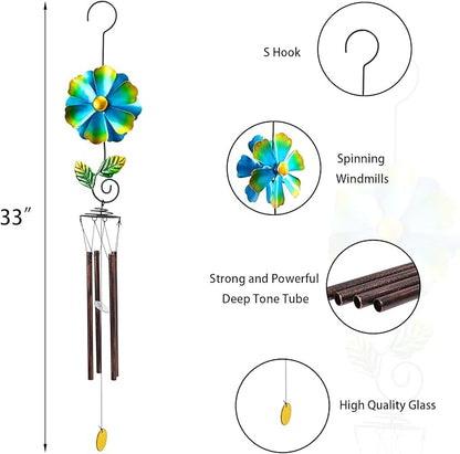 Taman Wind Chimes for Outside - 33" Wind Spinner Decorative Memorial Sympathy Mother Gift for Home, Outdoor, Yard, Patio,Garden Decor