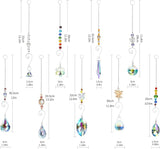 Crystal Suncatchers, RIFNY Hanging Crystals Ornament Sun Catcher with Chain, 9 Pack Glass Beads Ball Prisms Pendant Rainbow Maker for Window Home Office Garden Decoration