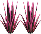 14 inch Metal Agave Flowers Plant Outdoor Décor DIY Metal Tequila Country Flowers Ornament Outdoor Decor Home Lawn Patio Stake Yard Art Decoration (Pink, 2 PCS)
