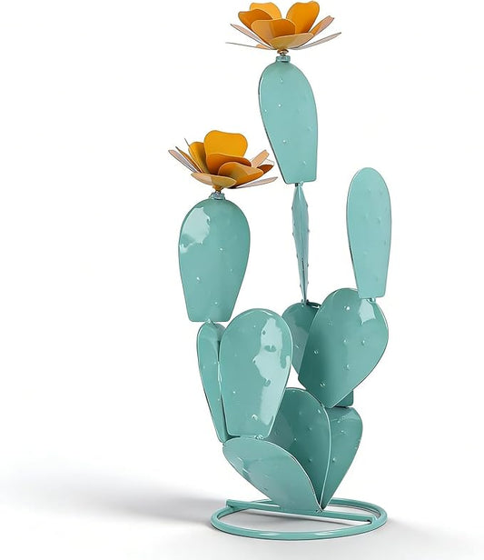 Pomya Prickly Pear Yard Art, Statue Decor for Garden and Courtyard, Iron Art Sculpture with Easy Installation for Balcony Patio Outdoor Desert
