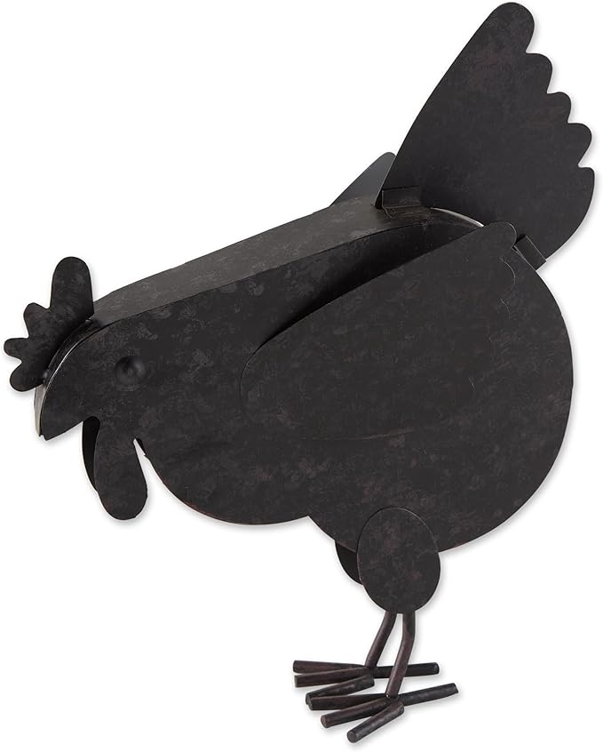 Zingz & Thingz Galvanized Metal Collection Country Farmhouse Animal Garden Sculpture, 11.25x3.75x14.5, Hen with Chicks