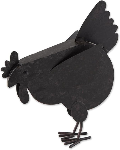 Zingz & Thingz Galvanized Metal Collection Country Farmhouse Animal Garden Sculpture, 11.25x3.75x14.5, Hen with Chicks