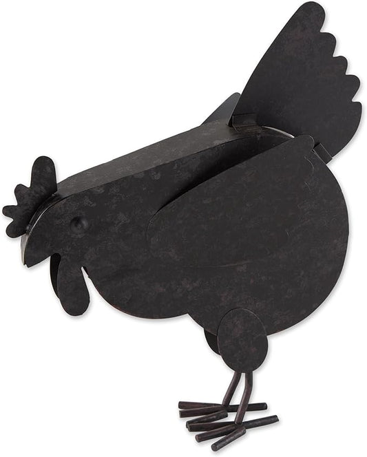 Zingz & Thingz Galvanized Metal Collection Country Farmhouse Animal Garden Sculpture, 11.25x3.75x14.5, Hen with Chicks