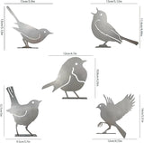 5pcs Metal Birds with Screws Birds Garden Silhouette Fence Decoration Decorative Metal Garden Yard Art Birds Ornaments Modern Farmhouse Patio Yard Landscape, Ideal Gift for Bird Lovers