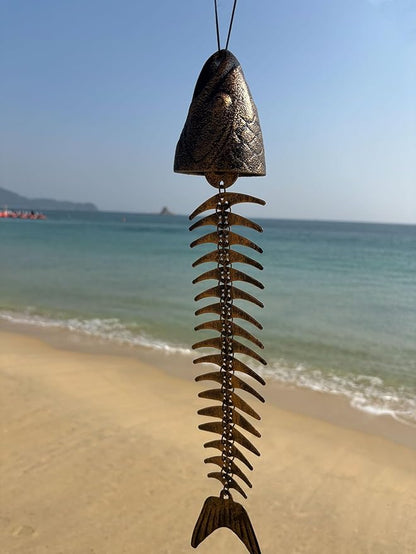 Fish Wind Chime, Durable Metal Fish Windchimes, Sound Crispy and Pleasant, Melodic Tones - Ideal for Patio, Garden, Porch, Yard, Balcony, and Poolside Ambiance