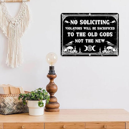 Witchy Bathroom Metal Sign - Dark Humor No Soliciting Signs, Spooky Home Decor Aesthetic Aluminum Rust Free 9" X 11", Pre-Drilled Holes, Weather Resistant