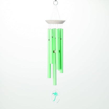 Woodstock Wind Chimes Margaritaville Mint Green Palm Wind Chime Medium (24") Tropical Windchime, Decor for Outside Patio Porch Sunroom or Garden Décor