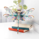 Dragonfly Ornament Stained Glass Style – Acrylic Window Hanging Suncatcher, Car Rearview Mirror Charm, Whimsical Holiday Christmas Tree Ornament, Unique Dragonfly Gifts for Women, Mom, Teacher(Sun-13)