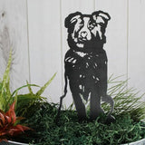 Dog Style Metal Puppy Silhouette Garden Statues French Bulldog/Doberman Pinscher Backyard Lawn Stakes, Festival Decorations & Yard Decor Iron Art (F)
