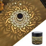 Decorative Solar Mandala Lights Outdoor, Metal Solar Fence Wall Light Waterproof, Solar Powered Mandala Garden Lights for Patio Fence Backyard Deck Outdoor Wall Decor (Mandala*1)