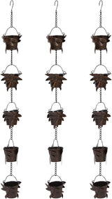 Trademark Innovations 3' Adjustable Dragonfly Rain Chain with 5 Cups (Set of 3)