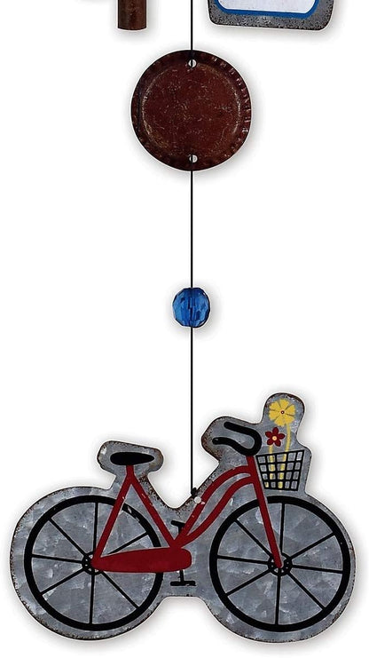 Sunset Vista Designs Galvanized Metal Vintage Americana Wind Chime, Camper