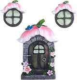 vomiceak Fairy Gnome Home for Tree Decor，Glow in Dark Fairy House Have Window and Door for Garden Decoration，Fairies Sleeping Door and Windows, Yard Art Garden Sculpture, Lawn Ornament