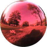 12 Inch Stainless Steel Gazing Ball, Garden Gazing Globe Mirror Ball, Polished Shiny Sphere for Garden Yard Outdoor, Swimming Pool Decoration (Red)