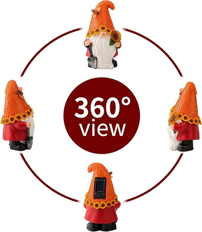 Solar Sunflower Gnome Statue Light, Ideal for Yard, Patio, Lawn and Garden Decor, for Women and Mom