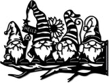 WADORN Dwarf Gnome Silhouette Yard Art Decor, Thanksgiving Gnome Garden Statues Gnome Signs Branch Gnomes Silhouette Art Outdoor Tree Decorative Stake for Patio Garden Outside Lawn Pathway Ornaments