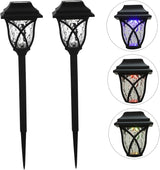 Angoily 4pcs Solar Lawn Lights Easy Install Led Outdoor Garden Lighting for Pathways Unique Design Solar Powered Landscape Decor