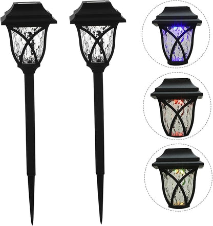 Angoily 4pcs Solar Lawn Lights Easy Install Led Outdoor Garden Lighting for Pathways Unique Design Solar Powered Landscape Decor