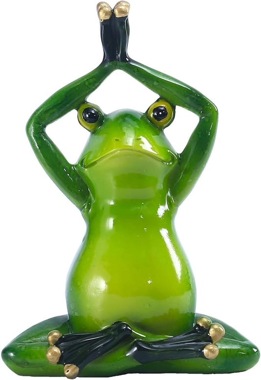 Garden Decor Frog Statue Outdoor Garden Sculptures for Yard Lawn Resin Animal Figurines Yoga Art Gardening Gifts(Seated)