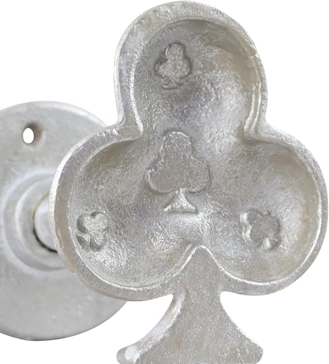 Cast Iron Outdoor Wall Hook for Garden and Patio, Antique-Style Clubs Accent Hook for Outdoor Wall Spaces (Silver)