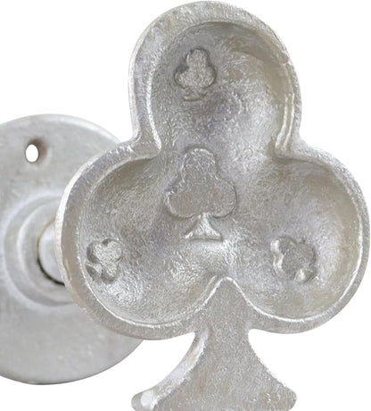 Cast Iron Outdoor Wall Hook for Garden and Patio, Antique-Style Clubs Accent Hook for Outdoor Wall Spaces (Silver)