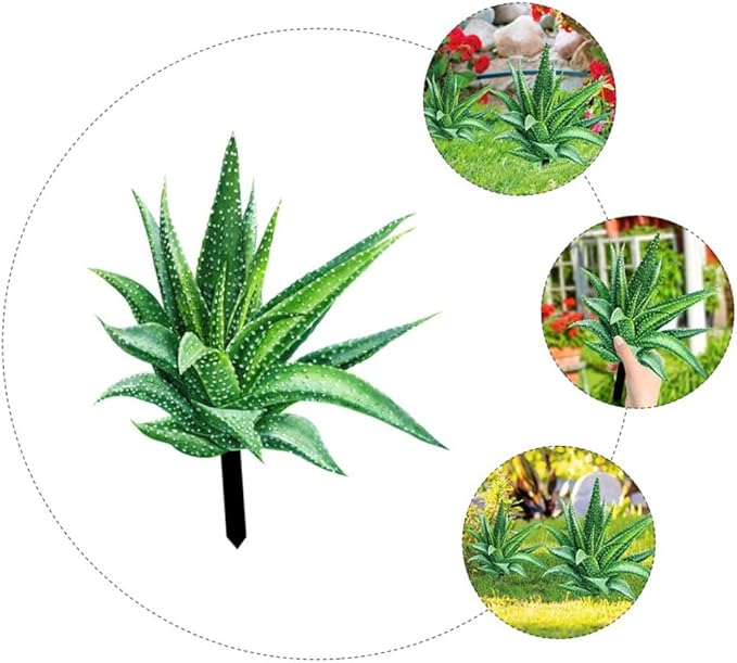 Ciieeo Aloe Stake Garden Decor Double-Sided Acrylic Outdoor Ornament for Vibrant Patio Decoration for Lawn and Pathway Displays