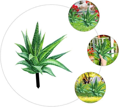 Ciieeo Aloe Stake Garden Decor Double-Sided Acrylic Outdoor Ornament for Vibrant Patio Decoration for Lawn and Pathway Displays